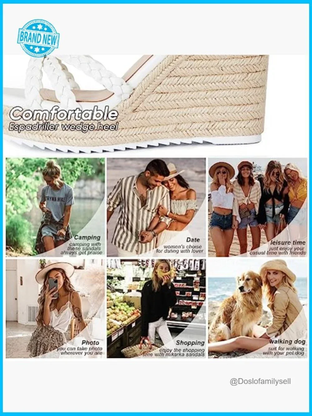 Wedge Sandals Espadrilles Braided Knot Ankle Strap Summer Heels Platform